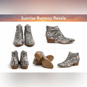 ✨ Fergalicious Snakeskin Ankle Booties | Tassel Zip | Size 9.5 ✨